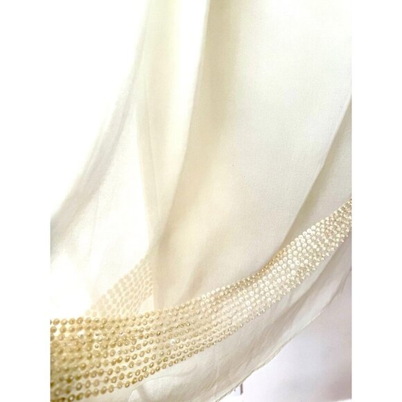 Narcisa Lang Women Ivory Sleeveless Blouse S Sequin - Picture 3 of 11